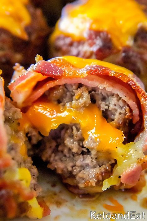 Carnivore Diet Appetizers, Dirty Carnivore Recipes, Carnivore Meatballs, Easy Carnivore Meals, Meatballs Recipe Easy, Cheddar Meatballs, Bacon Meatballs, Bacon Wrapped Meatballs, Diet Lunch Ideas