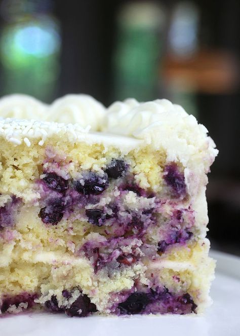 Luscious Lemon Blueberry Cake Blueberry Zucchini Cake, Blueberry Zucchini, Zucchini Cakes Recipe, Cake With Buttercream Frosting, Lemon Blueberry Cake, Delish Cakes, Whipped Cream Cheese Frosting, Lemon Layer Cakes, Cake With Buttercream