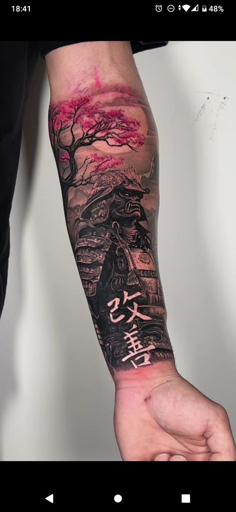 Cool Samurai Tattoos, Couples Japanese Tattoos, Japanese Sleeves For Women, Hawaii Sleeve Tattoo, Samari Tattoos For Men, Kai Zen Tattoo, Kanji Tattoo Men, Japanese God Tattoo, Samurai Forearm Tattoo