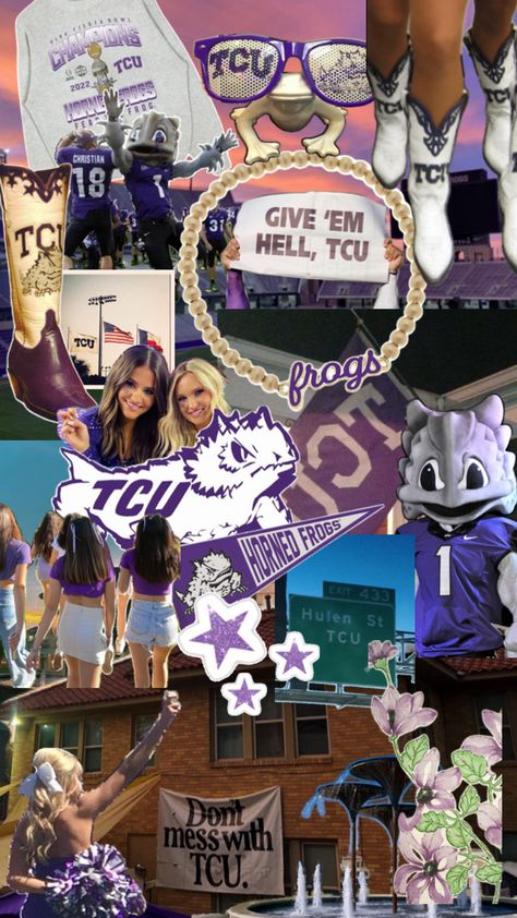 tcu texas christian university college horned frogs fort worth purple sorority University Collage, College Vision Board, Speak It Into Existence, Dream Collage, Christian University, College Sorority, Christian College, Tcu Horned Frogs, Texas Christian University