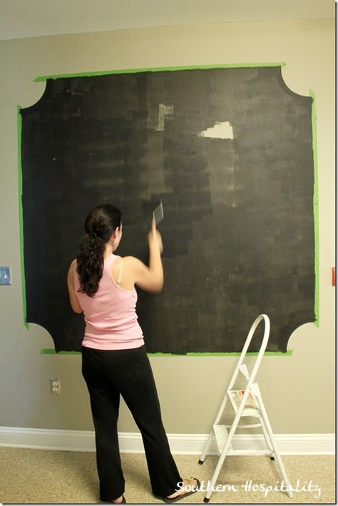 Jennifer painting chalkboard paint Wall Office, Chalk Wall, Office Organizer, Board Wall, Chalkboard Wall, Chalkboard Paint, Toy Rooms, Wall Board, For The