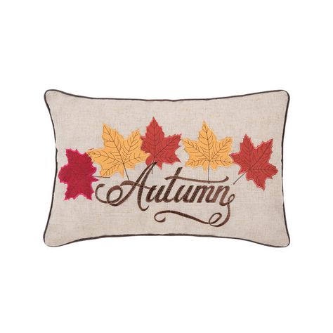 .. Fall Motifs, Spring Living Room Decor, Fall Fireplace, Spring Living Room, Beaded Pillow, Plaid Throw Pillows, Leaves Pillow, Embroidered Throw Pillows, Rectangular Pillow Cover