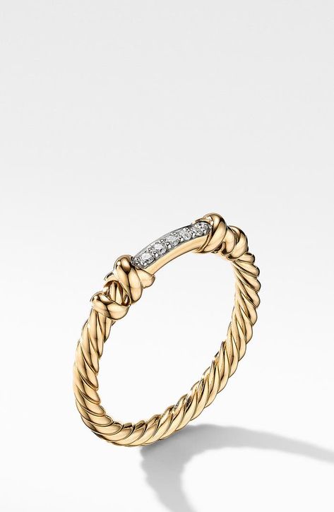 David Yurman Petite Helena Diamond Ring | Nordstrom Gold Diamond Wedding Rings For Women, Diamond Inlay Ring, Rings For Right Hand, Right Hand Rings For Women, Nordstrom Jewelry, Costume Rings, Designer Rings, Diamond Stacking Rings, Luxe Jewelry