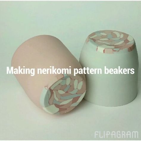 How I make nerikomi pattern-base beakers. #nerikomi #ceramics #colouredclay #patterns #porcelain #australianceramics Neriage Pottery, Nerikomi Ceramics, Nerikomi Pottery, Coil Pottery, Pottery Lessons, Pottery Patterns, Colored Clay, Ceramic Texture, Pottery Videos