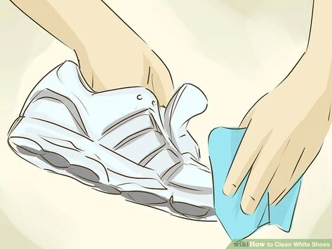 4 Ways to Clean White Shoes - wikiHow Cleaning White Shoes, Clean White Shoes, How To Clean White Shoes, Clean Shoes, Your Shoes, White Shoes, Cleaning Hacks, Super Easy, Baskets