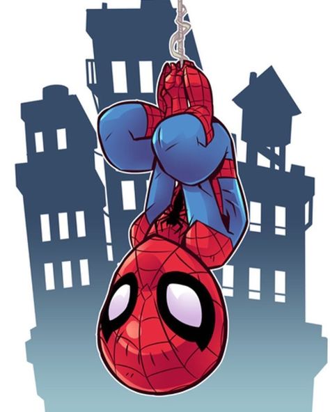 Mini spider KawaII colgado Kawaii Spiderman, Derek Laufman, Chibi Marvel, Avengers Cartoon, Marvel Cartoons, Marvel Drawings, Chibi Characters, Marvel Wallpaper, Spiderman Art