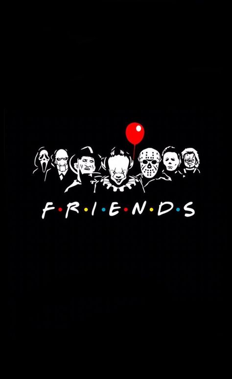 Friends Halloween Wallpaper, It Iphone Wallpaper, Cool Scary Wallpapers, Horror Friends, Horror Characters Wallpaper, Slasher Friends, Iphone Wallpaper Horror, The Thing Wallpaper, Halloween Slasher Wallpaper