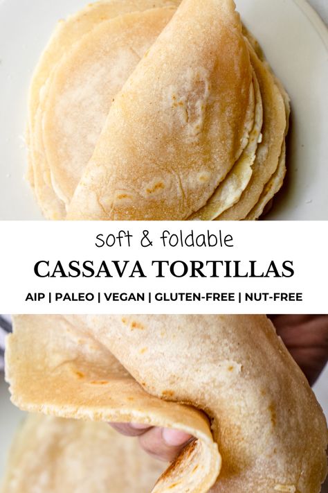 Vegan Tortilla Wrap Recipes, Cassava Flour Pasta Recipes, Homemade Grain Free Tortillas, Grain Free Wraps, Whole Grain Tortillas, Gf Wrap Recipe, Cassava Flour Wraps, Cassava Flour Sandwich Bread, Oat Flour Wraps