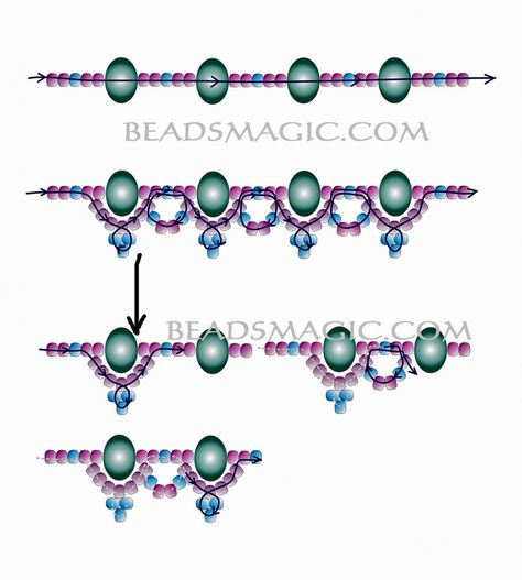 Free pattern for beaded necklace Faberge | Beads Magic Free Beading Tutorials, Beaded Necklace Patterns, Necklace Tutorial, Beaded Jewelry Tutorials, Necklace Patterns, Beaded Jewelry Designs, Bead Pattern, Beaded Bracelet Patterns, Bead Work Jewelry