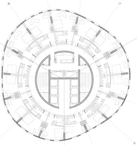 House With Circle Tower, Circle Plan, Round Tower Architecture, Circular High Rise Building, Tower Site Plan, Tower Plan, Round Skyscraper, Triangular Architecture, Tower Ground Floor Plan