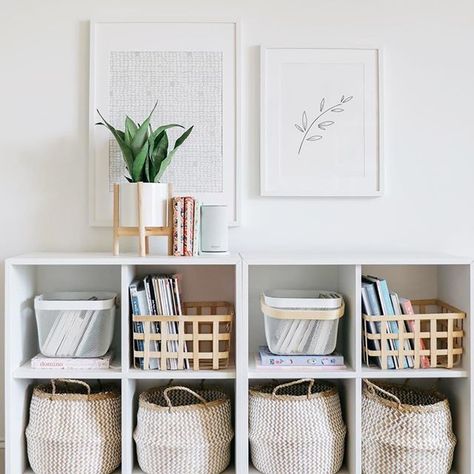 Okay so I might be a basket hoarder at this point. 😜 These belly baskets are just $10 at @thecontainerstore! 🙌🏻 Decor Shelves, Apartment Decoration, Cube Storage, Bedroom Storage, Apartment Living, Small Apartments, Storage Ideas, First Home, Interior Design Living Room