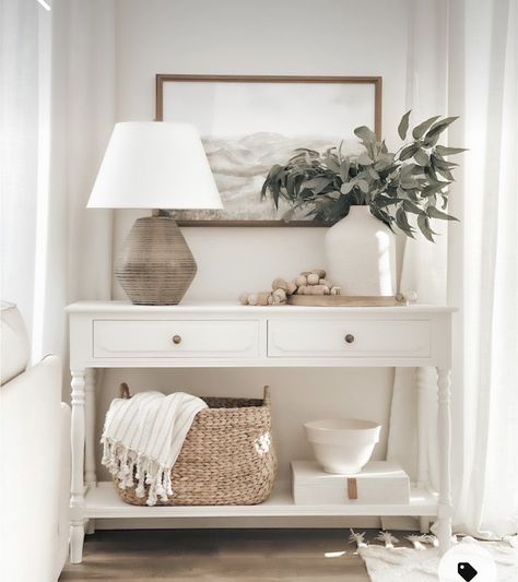 Style Apartment, Console Table Styling, Console Table Decorating, Entryway Table Decor, House Makeover, Georgia Boots, Home Entrance Decor, Studio Mcgee, Decor Home Living Room