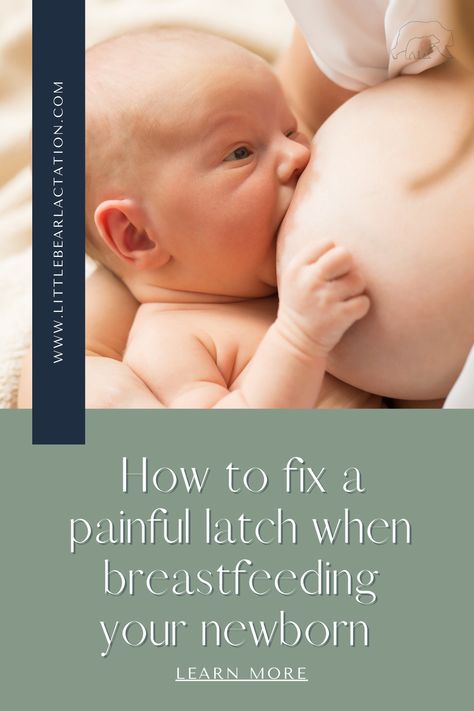 How to fix a painful latch when breastfeeding your newborn. Why breastfeeding hurts. How to treat sore nipples. How to get breastfeeding help. Breastfeeding Pain Relief, Breastfeeding Latch Tips Newborns, Latching Tips Breastfeeding Newborn, Newborn Breastfeeding Tips, How To Breastfeed Newborns, Natural Mama, Breastfeeding Latch, What Is Normal, Gestational Age