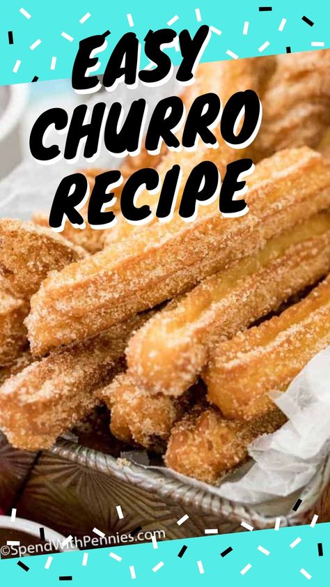 Churro Dessert, Homemade Churros Recipe, Churro Recipe, Easy Churros, Easy Churros Recipe, Yummiest Food, Homemade Churros, Aip Desserts, Churros Recipe