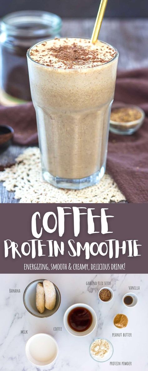 Protien Smoothies Recipes With Vanilla Powder, Protein Coffee Drink Recipes, Protein Powder Coffee Drinks, High Protein Coffee Smoothie, Vanilla Protein Powder Recipes Smoothies, Vanilla Protein Coffee, Protein Coffee Drink, Vanilla Protein Smoothie Recipes, Protein Coffee Smoothie