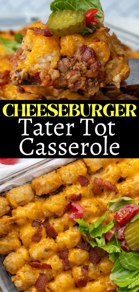 Meal With Tater Tots, Ground Beef Crossiant, Tator Tots Casserole Hamburger, Ground Beef And Tater Tots, Tater Tot Casserole With Ground Beef, Tater Tot Casserole Easy, Casserole With Crescent Rolls, Bacon Tater Tots, Taco Sandwich