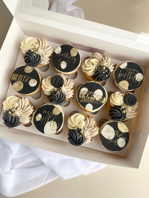 Cupcakes For Men, Boxes Ideas, Birthday Cake For Husband, Cake For Husband, Gold Cupcakes, Butterfly Cake Topper, Decorative Cakes, Bar Exam, Birthday Cake For Him