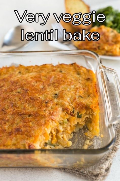 Lentil Bake, Vegan Casserole, Lentil Dishes, Recipes Asian, Bake Recipes, Vegetarian Main Dishes, Tasty Vegetarian Recipes, Lentil Recipes, Vegetarian Dinners