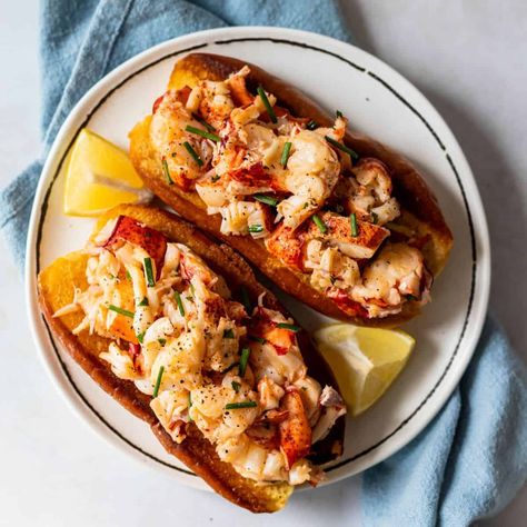 Connecticut Lobster Roll Recipe - No Mayo - Crumb-Snatched Lobster Roll Connecticut, Connecticut Lobster Roll Recipe, Connecticut Lobster Roll, Lobster Roll Recipe, Lobster Roll Recipes, Grilled Lobster, Brioche Bun, Lobster Salad, How To Cook Lobster