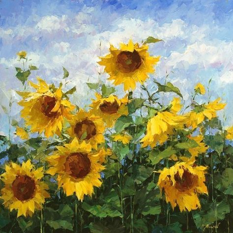 Sunflower Artwork, Sunflower Pictures, Arte Van Gogh, Sunflower Wallpaper, Sunflower Art, Sunflower Painting, Flower Art Painting, Jolie Photo, Diy Art Painting