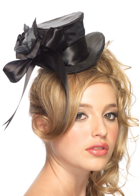 Satin Top Hat to wear with Shooting Star Costume and dress up as Satine from Moulin Rouge - $14.95 Costume Fleur, Types Of Hats For Women, Top Hat Costume, Top Hats For Women, Black Satin Top, Flower Costume, Black Top Hat, Steampunk Hat, Style Steampunk