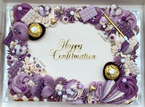 Slab Cake Ideas, Butterfly Sheet Cake Ideas, Purple Sheet Cake, Rectangular Cake Designs, Rectangular Cake Decoration Ideas, Elegant Sheet Cake Designs, Buttercream Sheet Cake, Rectangle Cakes, Square Birthday Cake