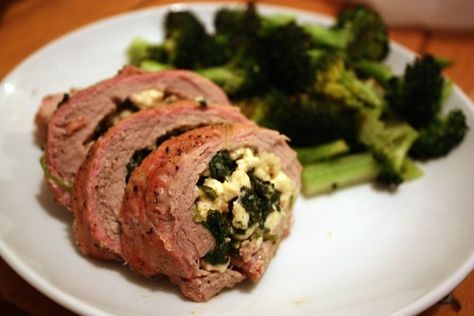 Spinach and Feta Stuffed Pork Tenderloin - Life at Cloverhill Pork Dinners, Cooking Pork Tenderloin, Blueberry Oat, Stuffed Pork, Oscar Night, Oat Muffins, Pork Dinner, Tenderloin Recipes, Holiday Dinners