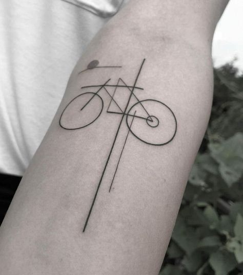 Minimalist Bike, Cycling Tattoo, Mountain Bike Tattoo, Bike Tattoo, Tattoo Abstract, Gear Tattoo, Wheel Tattoo, Line Tattoo Ideas, Bicycle Tattoo