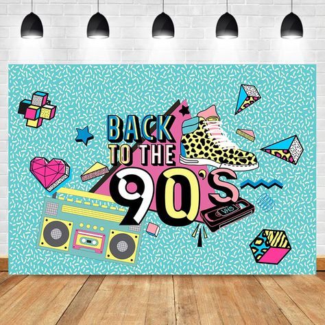 90s Photo Backdrop, 90s Party Ideas, 90s Party Decorations, Back To The 90's, 30th Birthday Themes, 90s Theme Party, 90s Theme, Retro Radio, 29th Birthday