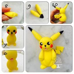 Fondant Pokemon topper tutorial - CakesDecor Pokemon Cake Toppers Fondant, Pikachu Fondant Tutorial, Dort Pokemon, Bolo Pikachu, Pokemon Cake Topper, Pokemon Birthday Cake, Pikachu Cake, Pokemon Diy, Pokemon Cake