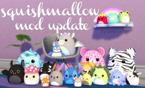 Bellassims Squishmallow Sims 4 Cc, Sims 4 Squishmallow Cc, Sims 4 Cc Maxis Match Plushies, Ts4 Plushie Cc, Sims 4 Plushies, Sims 4 Stuffed Animals Cc, Plush Pixels Sims 4, All Squishmallows, The Sims 4 Pack