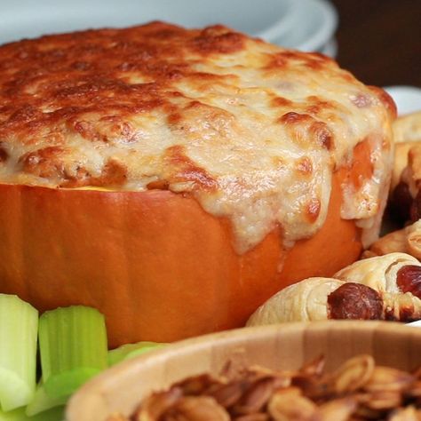 Pumpkin Chili Cheese Dip Recipe by Tasty Chili Cheese Dip Recipes, Chili Cheese Dip, Game Night Food, Fresh Pumpkin Pie, Mini Pumpkin Cheesecake, Chili Cheese Dips, Ratatouille Recipe, No Bake Pumpkin Cheesecake, Pumpkin Spice Donut