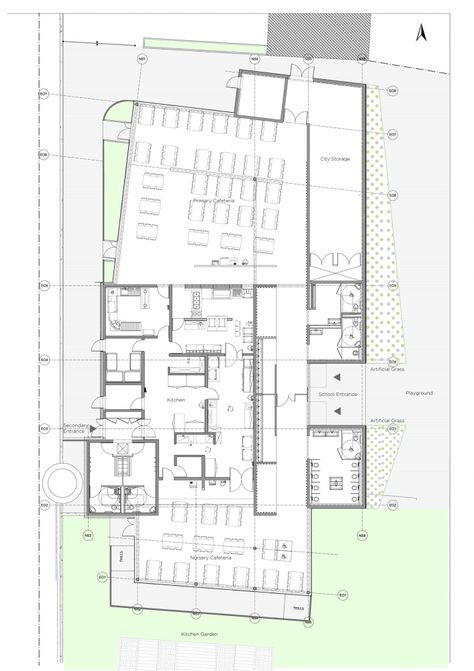 Pajot School Canteen / Atelier 208 School Cafeteria Floor Plan, Cafeteria Floor Plan, School Canteen Design, Cafeteria Plan, Canteen Design, Office Canteen, School Canteen, School Entrance, Layout Plan