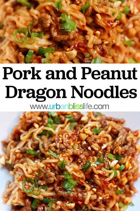 Dragon Noodles, Pork Ramen, Ground Pork Recipes, Food Recipes Easy, Korean Kitchen, Asian Noodle Recipes, Ramen Noodle Recipes, Noodle Salad, Pork Dishes