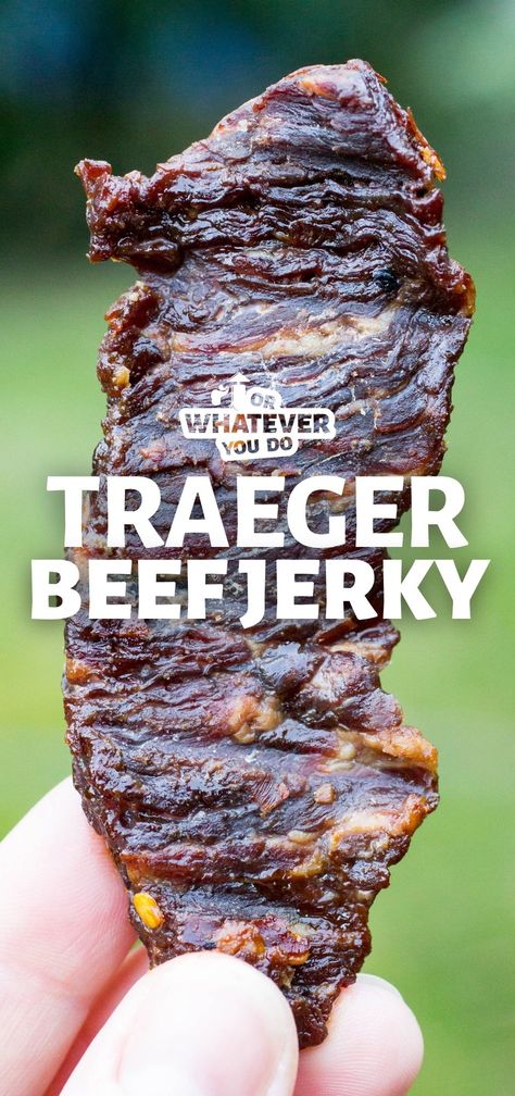 Traeger Jerky Recipe, Smoked Jerky Recipes, Smoker Jerky Recipes, Traeger Smoker Recipes, Jerkey Recipes, Smoked Jerky, Making Beef Jerky, Smoked Beef Jerky, Traeger Cooking