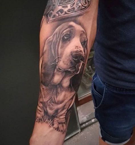 21 Basset Hound Tattoo Ideas - Page 5 of 6 - The Dogman Basset Hound Tattoo Ideas, Hound Dog Tattoo, Basset Hound Tattoo, Hound Tattoo, Dog Portrait Tattoo, Nature Tattoo Sleeve, Nature Tattoo, Bassett Hound, Basset Hounds