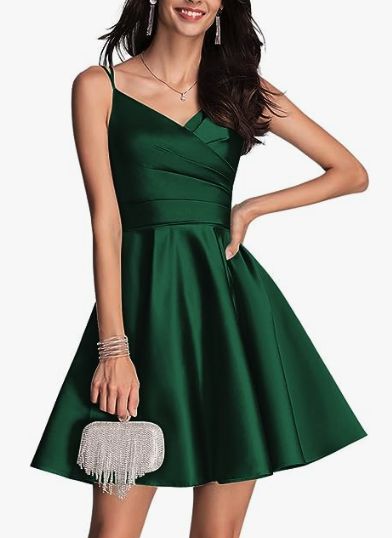 Cocktail Wedding Attire, Satin Skater Dress, Homecoming Dresses For Teens, Junior Formal Dresses, Satin Homecoming Dress, Spaghetti Strap Prom Dress, Prom Dresses For Teens, Formal Cocktail Dress