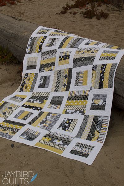 Jaybird Quilts, Black And White Quilts, Jelly Roll Quilts, Yellow Quilts, White Quilts, String Quilts, Jellyroll Quilts, Jelly Rolls, Strip Quilts