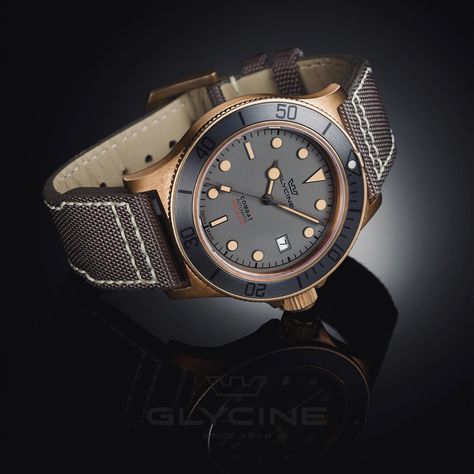 Combat model GL0322 | Glycine Glycine Watch, May 22, Luxury Watch, Watch Brands, Jaeger Watch, Omega Watch, Buckle, Black