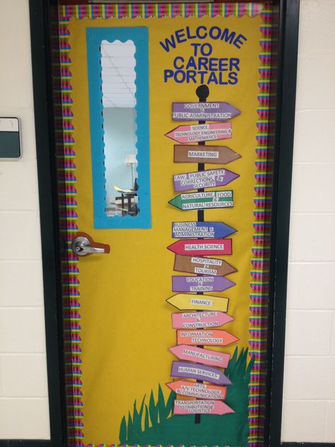 Career Door Decorations, Career Day Door Decorations, College And Career Door Decoration, Career Classroom Decor, Class Door Decorations, College Classroom, Class Door, Career Day, Public Administration