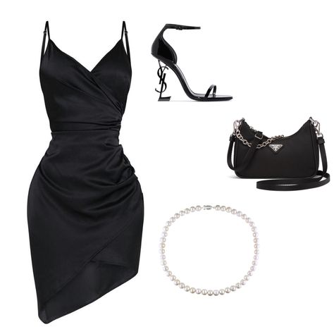 Ysl Shoes Outfit, Ysl Heels Outfit Dress, Ysl Black Dress, Ysl Dresses, Heels Outfits Dress, Prada Outfits, Wattpad Outfits, Ysl Dress, Combine Clothes