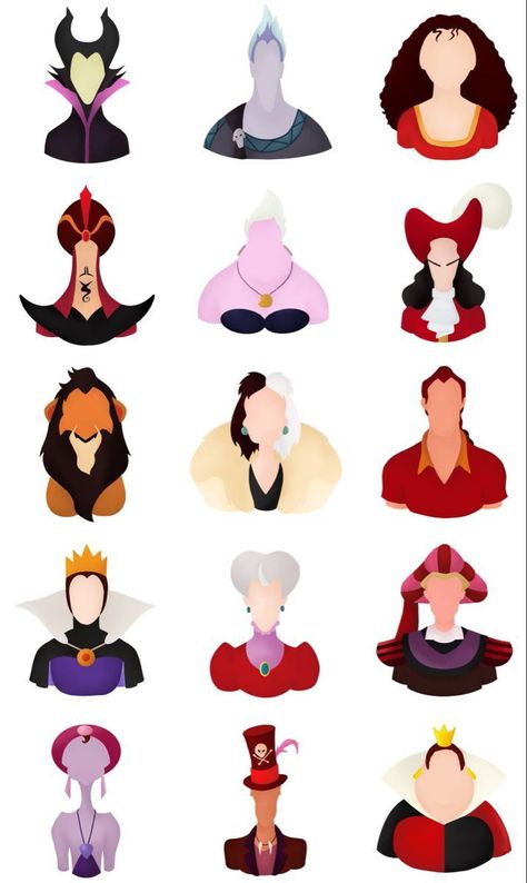 Disney Villain Stickers, Disney Villains Tattoos Ideas, Disney Villains Art Drawing, Disney Villain Silhouette, Disney Minimalist Art, Disney Villain Nail Art, Disney Villains Drawings, Disney Villains Nails, Disney Digital Art