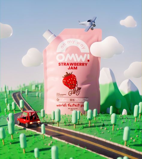 Strawberry Milk Packaging, Jam Packaging, Milk Packaging, Fruit Packaging, Pouch Packaging, Instagram Branding, Fruit Jam, Graphic Design Packaging, Brand Guide