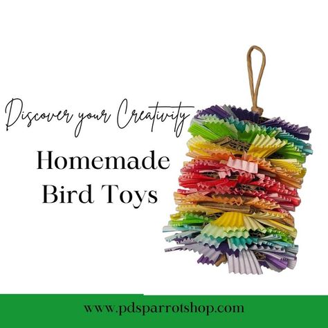 DIY Delights: Creating Homemade Bird Toys Homemade Bird Toys Budgies, Homemade Bird Toys Parrots, Bird Toy Diy, Diy Parakeet Toys, Diy Bird Toys Parakeets, Diy Budgie Toys, Bird Toys Diy, Parrot Recipes, Homemade Bird Toys