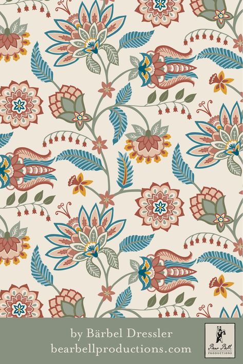 All Over Flower Design Pattern, Jacobean Floral Pattern, Indian Chintz Prints, Chintz Floral Pattern, Digital Print All Over Design, Indian Floral Pattern Design, All Over Print Design Patterns, Floral Textile Prints Design, Floral Surface Pattern