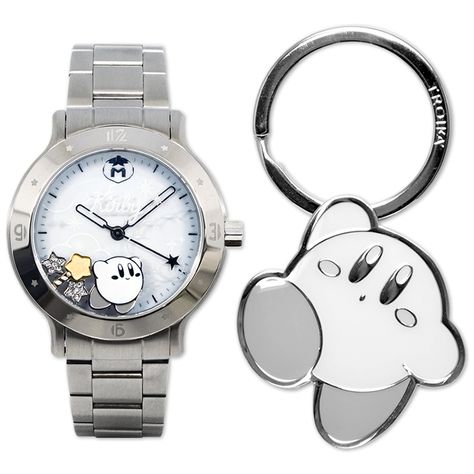 Kirby 25th Anniversary watch by Runa Kirby Nintendo, Monkey Gifts, Kirby Character, Set Anime, Cute Pins, 25th Anniversary, Kirby, Silver Watch, Key Rings