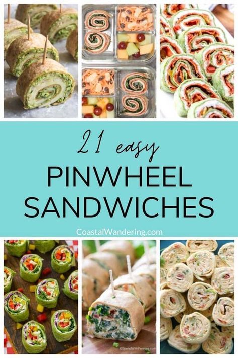 Easy Pinwheel Recipes, Pinwheel Appetizer, Pinwheel Sandwich Recipes, Roll Up Sandwiches, Beach Snack, Cream Cheese Pinwheels, Ham And Cheese Pinwheels, Pinwheel Sandwiches, Sandwiches Recipes