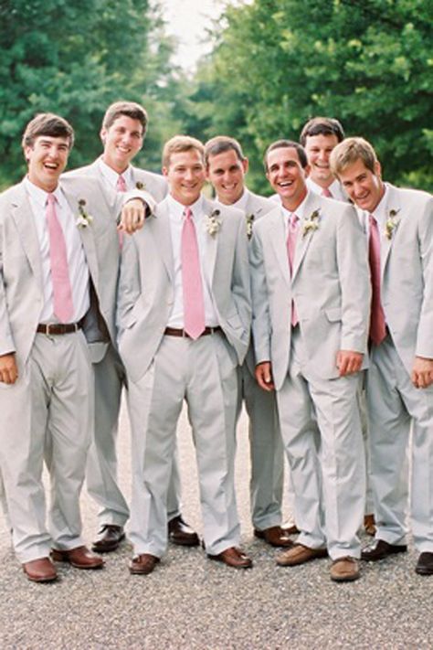 Grey Suit Pink Tie, Wedding Groomsmen Suits, Groom Suits For Wedding, Grey Groomsmen Suits, Pink Groomsmen, Grey Groomsmen, Grey Tux, Gray Groomsmen Suits, Blush Wedding Colors