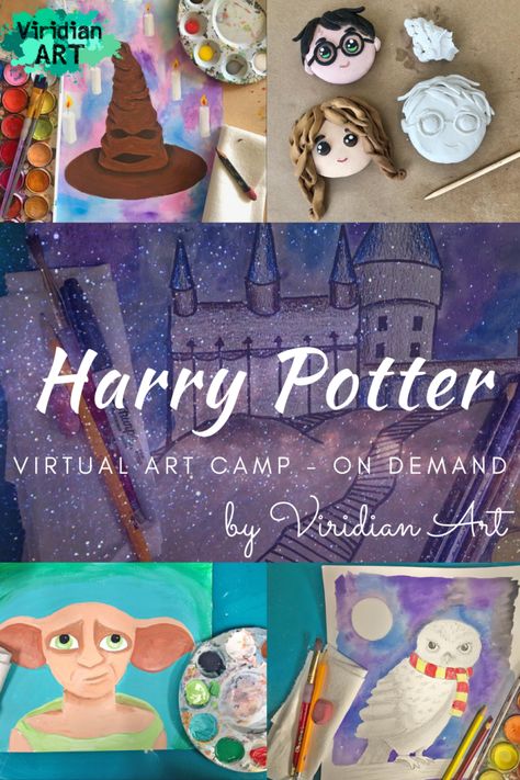 Harry Potter Art Painting, Harry Potter Unit Study, Harry Potter Lessons, Harry Potter Art Projects, Art Camp Projects, Harry Potter Painting, 8th Grade Art, Drawing Ideas List, Art Program