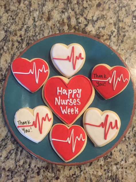 Cookies For Nurses Week, Nurses Week Cookie Ideas, Nurses Week Cookies, Cookies For Nurses, Ems Week, Treat Maker, Nurse Cookies, Decorate Cookies, Maker Ideas